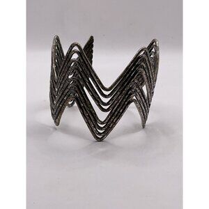 Vintage Silver Zigzag Cuff Bracelet
